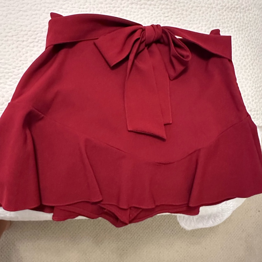 Dark Red Zara Skort with Tie